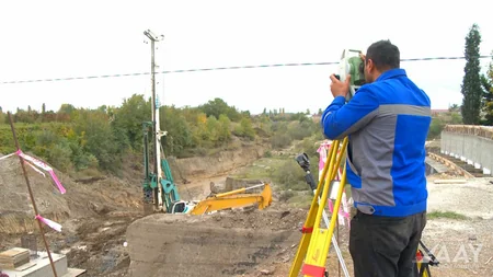 Qudyalçayın üzərində müvəqqəti yeni alternativ yol salınıb