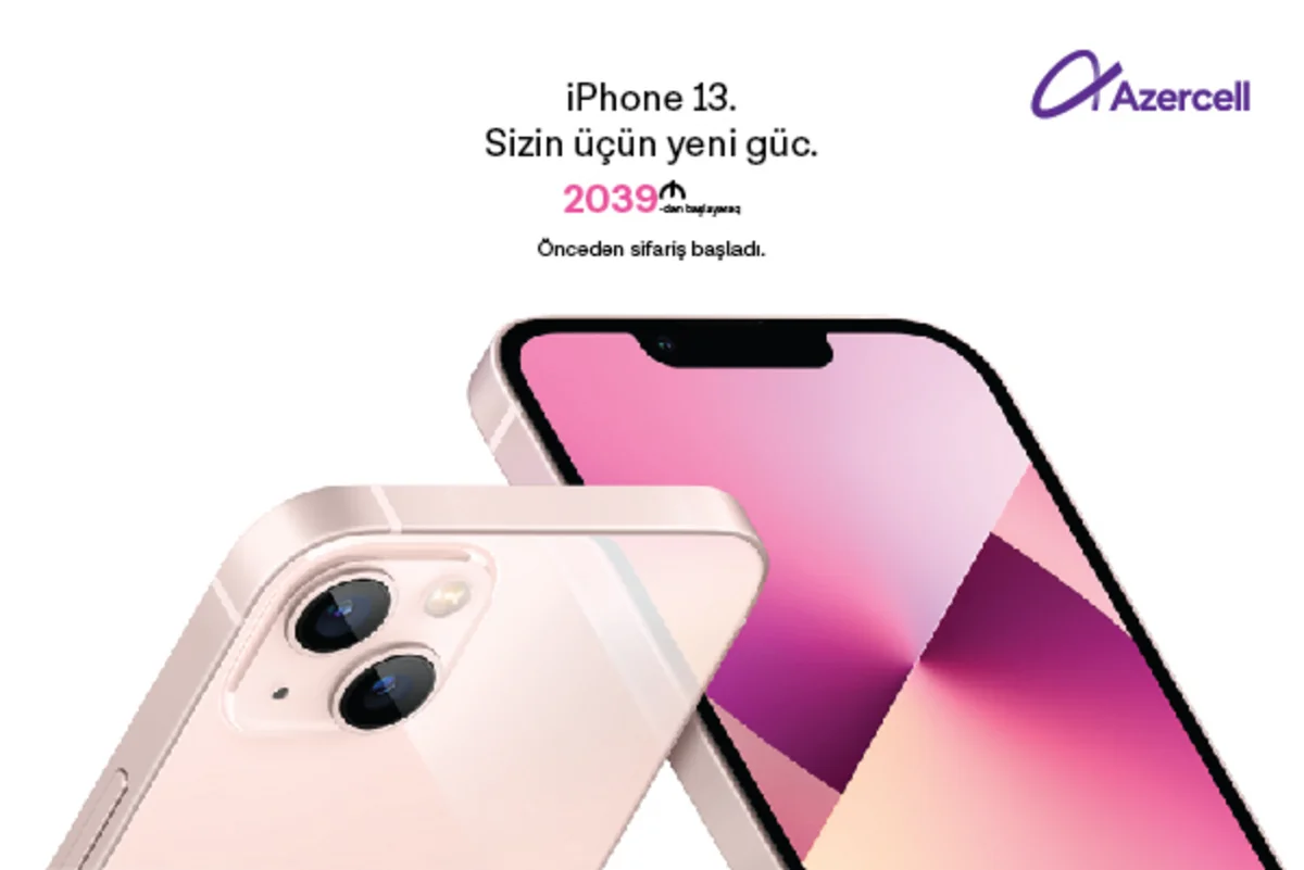 Azercelldən iPhone 13, iPhone 13 Pro və iPhone 13 Mini əldə edin və 3 ay ərzində  50GB pulsuz mobil internetdən yararlanın!