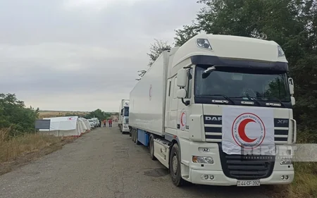 Food cargo sent from Baku for Armenians waiting on Aghdam-Khankandi road for 4 days