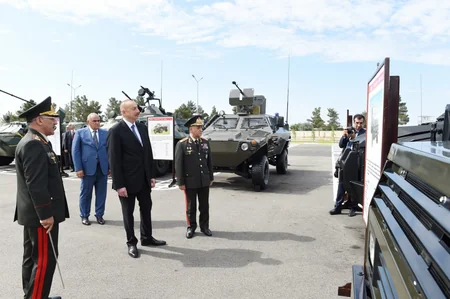 Prezident İlham Əliyev Daxili Qoşunlarının Şirvan şəhərindəki hərbi hissəsinin açılışında iştirak edib