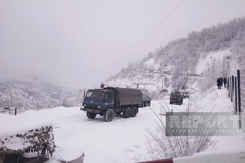 По дороге Ханкенди-Лачын сегодня беспрепятственно проехал 31 автомобиль миротворцев