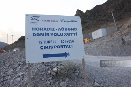 Horadiz-Ağbənd dəmir yolu xəttinin tikintisi üzrə işlərin 57 %-i tamamlanıb