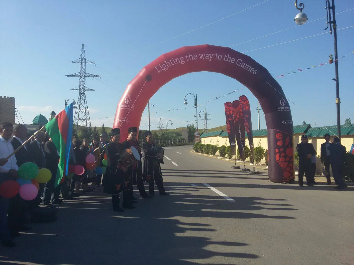 I Avropa Oyunlarının məşəli Füzuli rayonuna gətirilib - FOTO