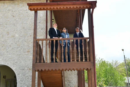 Ilham Aliyev and Mehriban Aliyeva participate in opening of Mehmandarovs' Estate Complex in Shusha