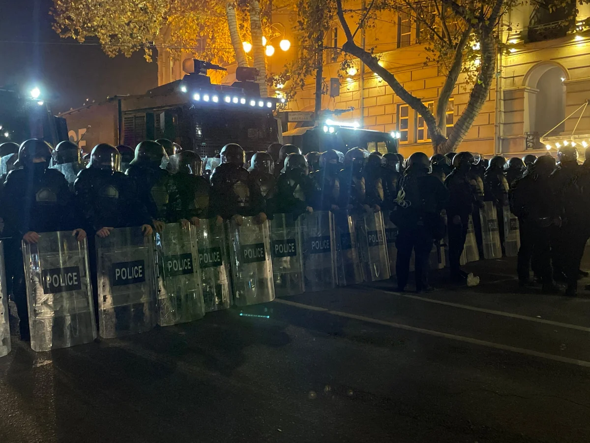 Tbilisidə etiraz aksiyasında ölkə parlamentinin yerləşdiyi binanın pəncərələri sındırılıb