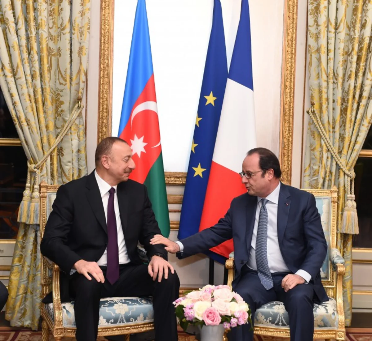 Azərbaycan və Fransa prezidentlərinin görüşü olub