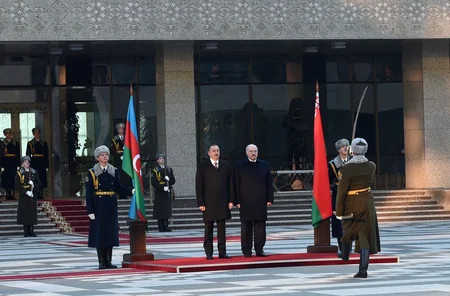 Belarusda Azərbaycan Prezidenti İlham Əliyevin rəsmi qarşılanma mərasimi keçirilib