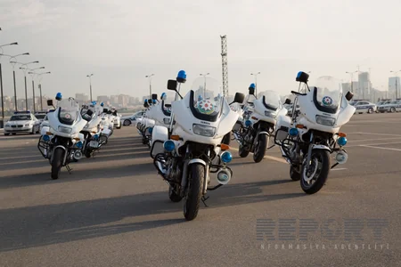 BŞBPİ-nin rəisi Mirqafar Seyidov yol polislərininin sıra baxışını keçirib - FOTO
