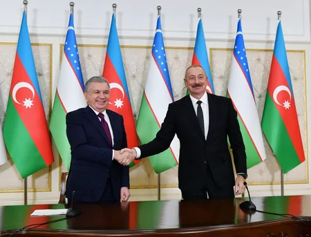 İlham Əliyev və Şavkat Mirziyoyev mətbuata bəyanatlarla çıxış ediblər - YENİLƏNİB