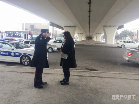 Bakıda qaydaları pozan piyadalara qarşı reyd keçirilib - FOTO - VİDEO