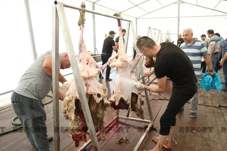 Bakıda əhali qurban kəsib