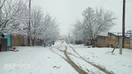 Qar Şamaxı-Qızmeydan yolunda nəqliyyatın hərəkətində çətinliklər yaradıb - FOTO - VİDEO - YENİLƏNİB