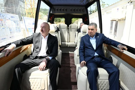 President Ilham Aliyev and Gurbanguly Berdimuhamedov visited “Heydar Aliyev and Garabagh” exhibition at Creativity Center in Shusha