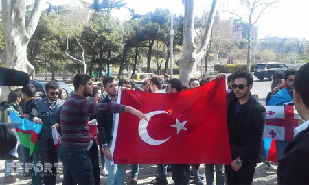 Tbilisidə gənclər Azərbaycana dəstək aksiyası keçiriblər - FOTO