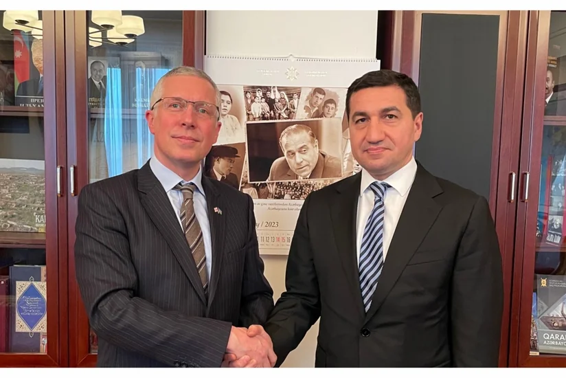 Hikmat Hajiyev discusses regional security issues with UK ambassador