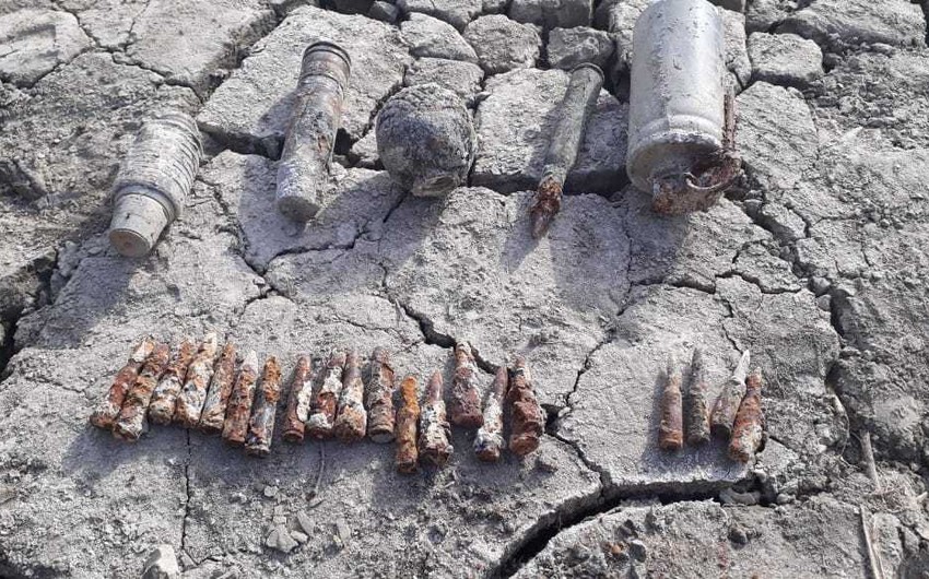 Biləsuvarda 25 ədəd partlamamış hərbi sursat tapılıb