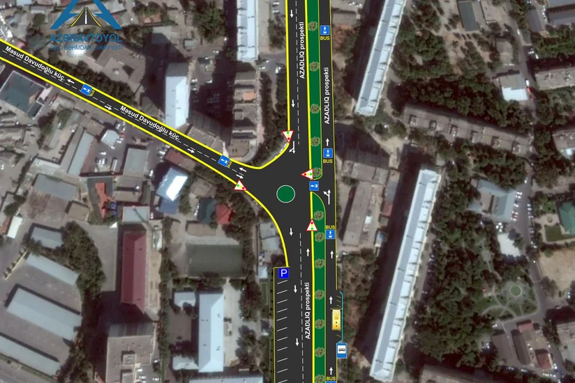Azadlıq prospektində avtonəqliyyat vasitələrinin hərəkətində dəyişikliklər edilir - FOTO - VİDEO