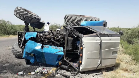 Kürdəmirdə traktor aşıb, sürücü xəsarət alıb - FOTO