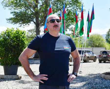 Prezident İlham Əliyev Zəngilan Konqres Mərkəzinin tikintisi ilə tanış olub