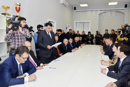 Bakı şəhər Gənclər və İdman Baş İdarəsinin yeni binasının açılışı olub - FOTOLAR