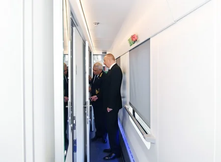President Ilham Aliyev viewed passenger train to run on Baku-Tbilisi- Kars railway route