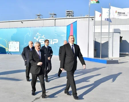 Prezident İlham Əliyev Sumqayıtda “SOCAR Polymer”in yüksək sıxlıqlı polietilen zavodunun açılışında iştirak edib - YENİLƏNİB-2