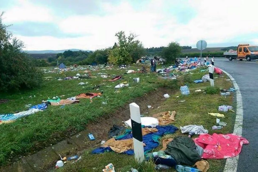 ​Qaçqınlar Sloveniyada özlərindən sonra 100 ton zibil qoyub gediblər