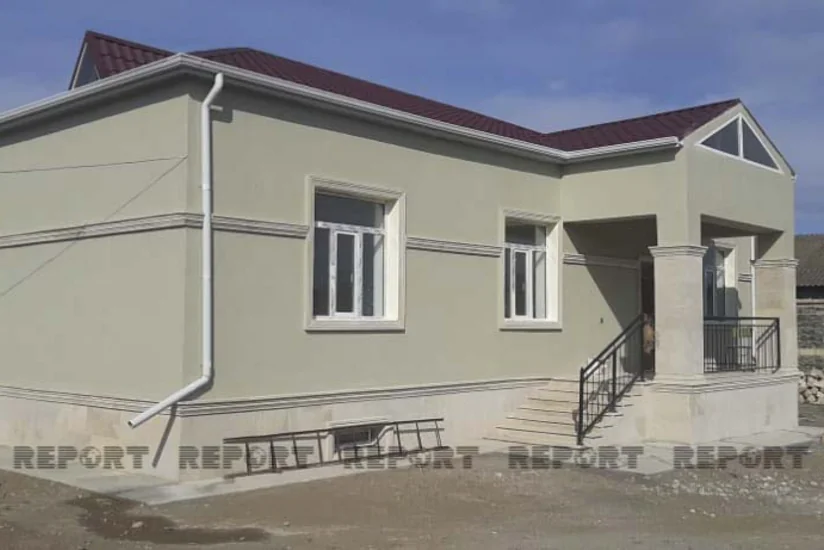 Goranboyda mərmi düşən ev yenidən tikilərək sahibinə verilib