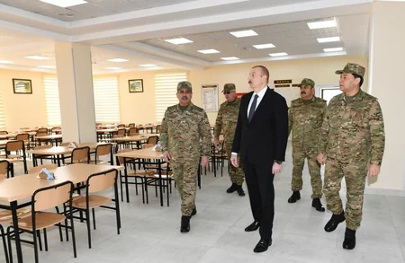Президент Ильхам Алиев принял участие в открытии Н-ской воинской части Минобороны