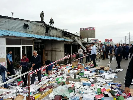 Sədərək Ticarət Mərkəzində baş verən yanğın söndürülüb - FOTO - YENİLƏNİB