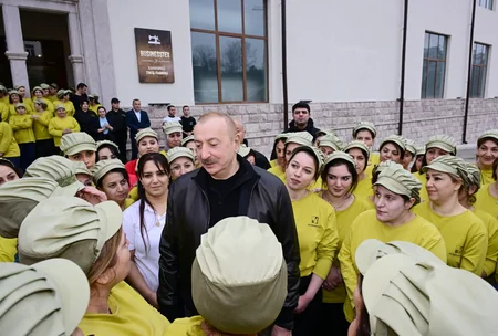 President Ilham Aliyev inspected operations of Khankandi garment factory