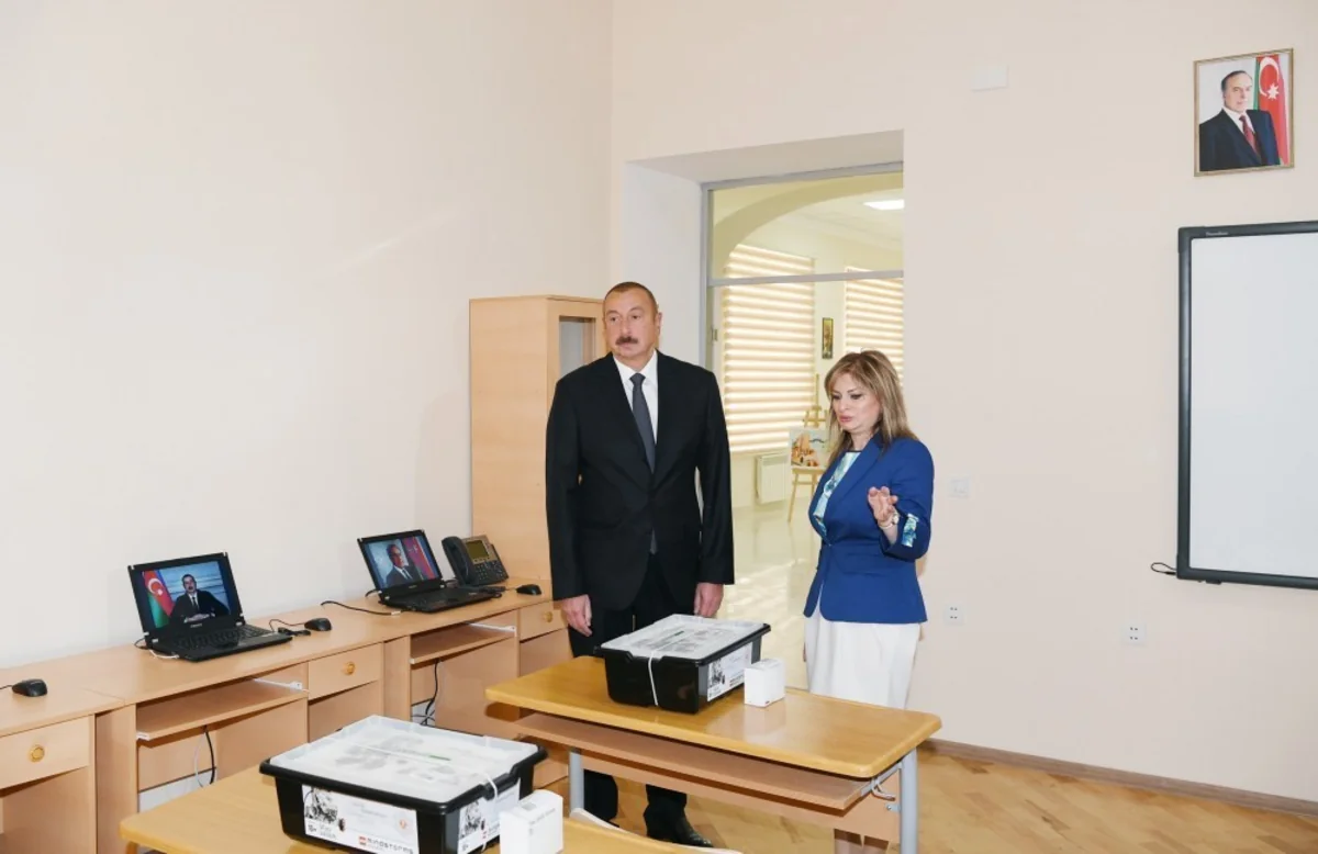 President Ilham Aliyev views conditions created at secondary school No 8 after major overhaul