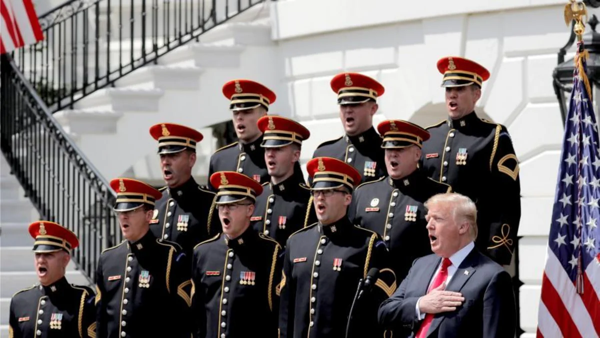 Trump forgets the words to God Bless America! - VIDEO