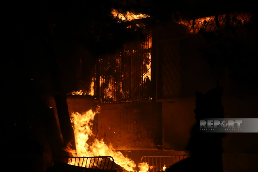 Bakıda yaşayış evinin zirzəmisində yanğın baş verib