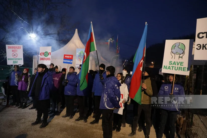 Акция протеста на дороге Ханкенди-Лачын продолжается уже одиннадцатый день