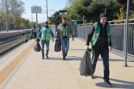 Azərbaycan Dəmir Yolları COP29-a hazırlıq çərçivəsində təmizlik aksiyası keçirib