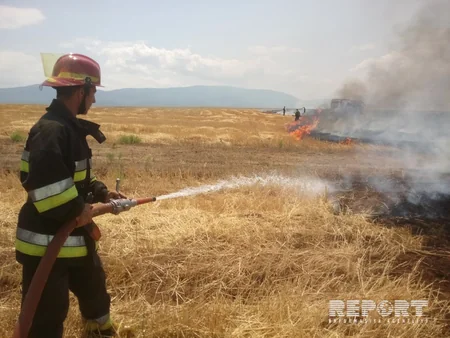 Fire occurred at Khaltan cemetery of Shabran region