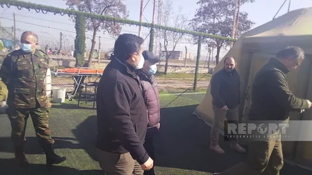 Глава ИВ района Девели посетил мобильные полевые госпитали МЧС Азербайджана в Кахраманмараше