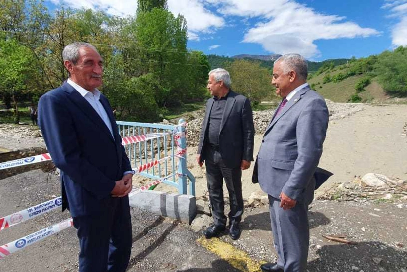 Qubada selin apardığı körpülərin bərpası üçün texnikalar cəlb olunacaq - VİDEO