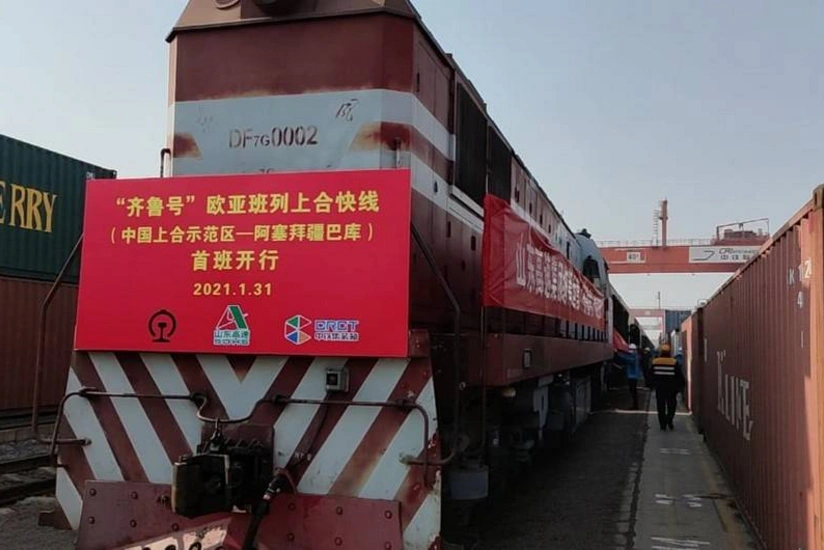 Second container block train China-Azerbaijan arrives in Baku in 2021