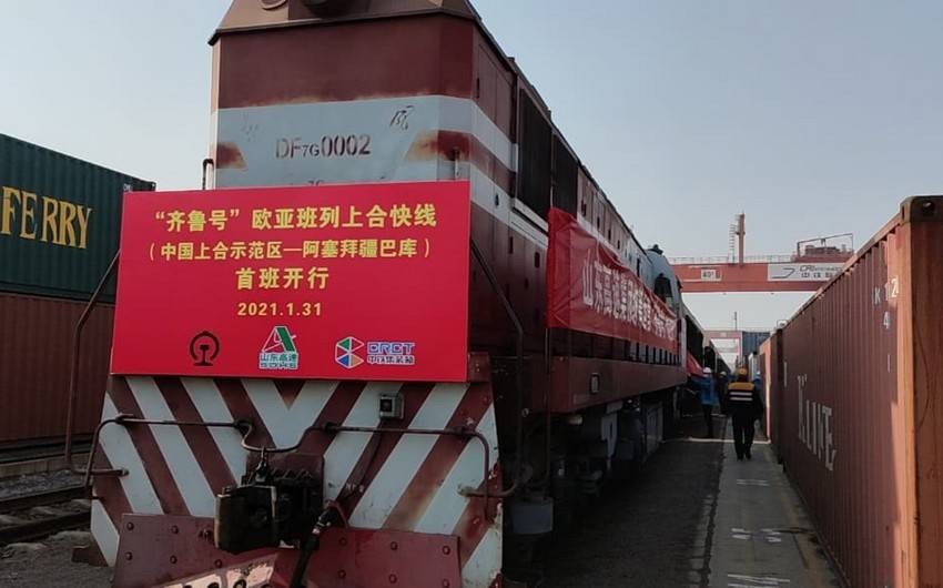 Second container block train China-Azerbaijan arrives in Baku in 2021