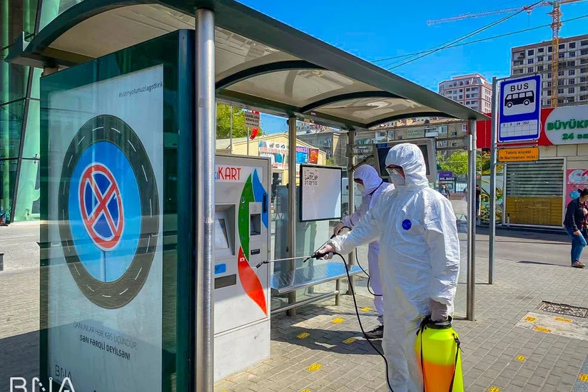 BNA dayanacaq pavilyonlarında dezinfeksiya işləri aparır
