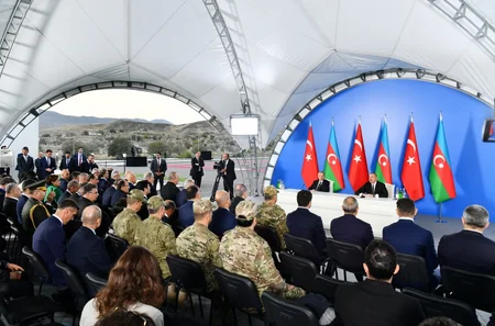 Azərbaycan və Türkiyə prezidentləri Cəbrayılda mətbuata birgə bəyanatlarla çıxış ediblər - YENİLƏNİB