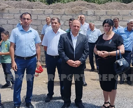 Vətən müharibəsi şəhidinin xatirəsinə inşa edilən bulağın açılışı olub