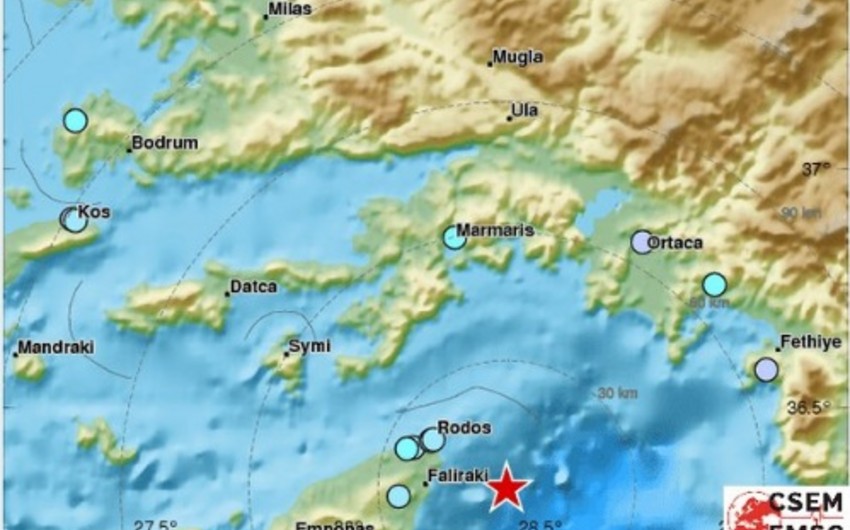 Türkiyə sahillərində 5 bal gücündə zəlzələ olub