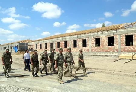 Azerbaijan Defense Minister visited several military units being under construction in the frontline zone -  VIDEO