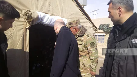 Turkish interior minister visits base point of Azerbaijani rescuers