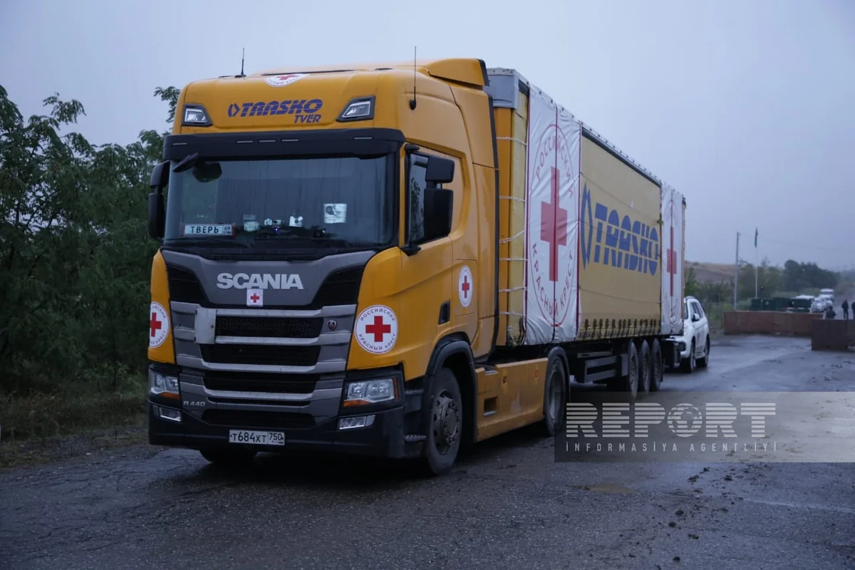 Truck of Russian Red Cross Society arrives in Khankandi