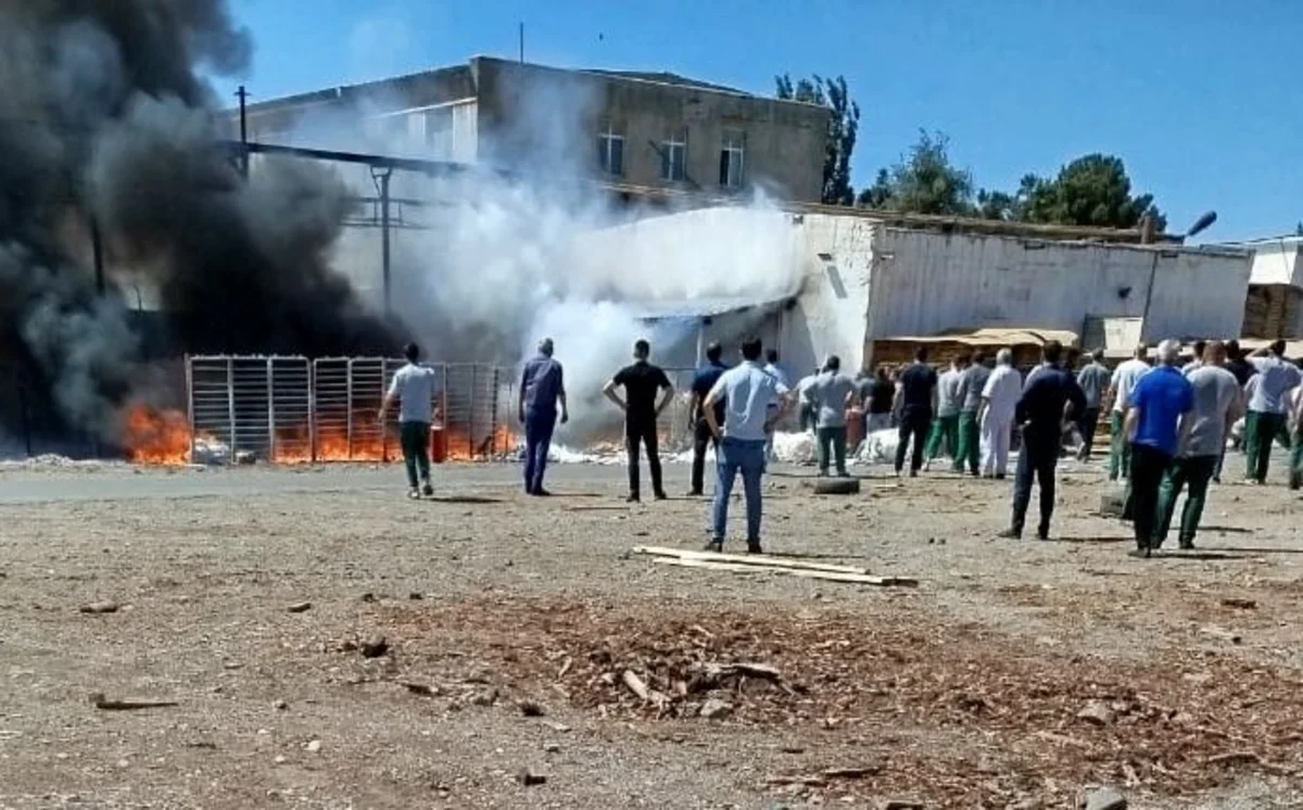 Sumqayıtda mebel fabrikinin süngər anbarı tamamilə yanıb