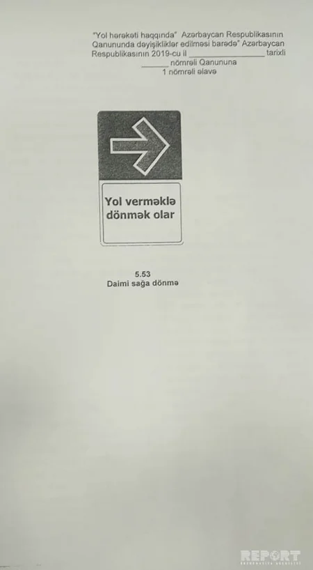 Yol hərəkətinin nizamlanması üçün qanunvericiliyə iki yeni nişan daxil edilir